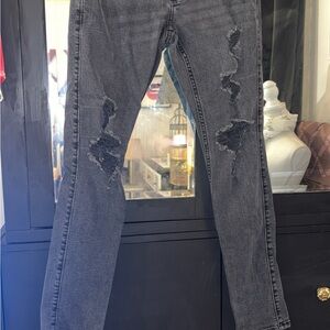 Hollister Black Distressed Skinny Jeans 28x30